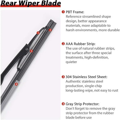 OTUAYAUTO Replacement for 2005-2009 Hyundai Tucson, 2005-2010 Kia Sportage Rear Windshield Wiper Arm Blade Set - OEM Factory
