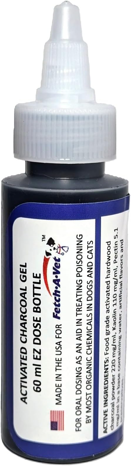 Activated Charcoal Gel 60ml EZ Dose Bottle (1-Pack) Pet Emergency First Aid Poison Antidote Treatment