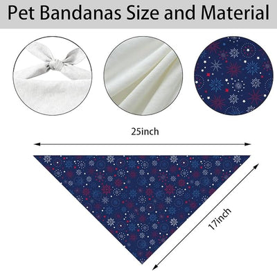4th of July Dog Bandana, Patriotic Fireworks Night Pet Triangle Scarf for Parade BBQ Party Outfit, Navy Star Neckerchief for Small Medium Dogs, Independence Day Puppy Gift