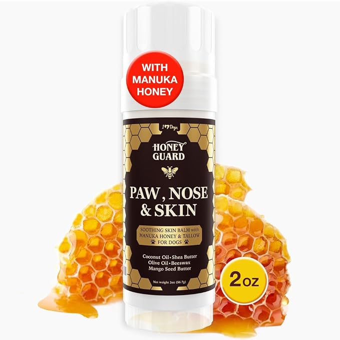 Honey Guard Paw, Nose & Skin Dog Healing Balm - Manuka Honey, Tallow, Shea Butter & Mango Seed Oil - 2oz