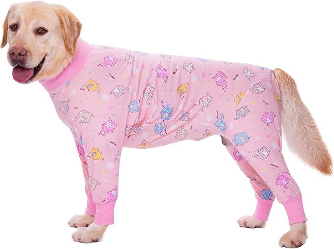 Dog Recovery Suit After Surgery Female Male, Medium Large Dog Neuter Shirt Cone Alternatives Prevent Licking Surgical Onesies (Elephant, 3XL)