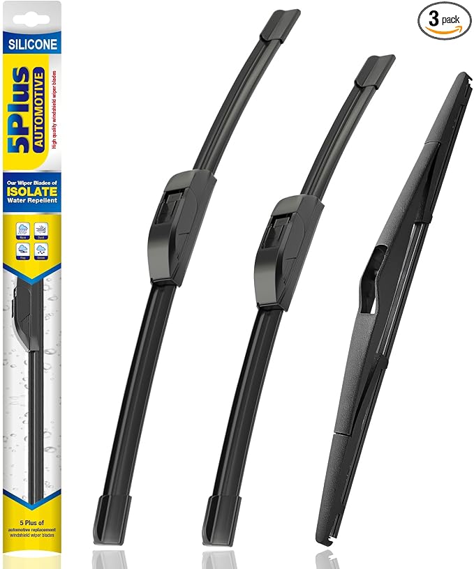 5 PLUS® Windshield Wipers Replacement for Kia Sportage 2016-2011,Silicone Water Repellent Wiper Blades-24"/18"/12"(Set of 3), OEM Fit, All-Season, Easy Installation