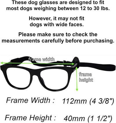 C05 Dog Pet Costume Set Retro Glasses + Bow Tie Small to Medium Breeds 12-30lbs Party Prop Cosplay Party (80s Black-Clear + Black Bow Tie)