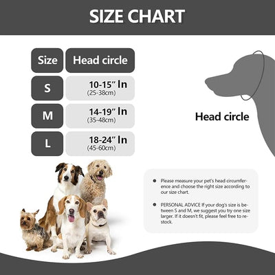 Dog Ear Covers for Grooming,Bathing & Blow Drying,No Shake Ear Wraps Anxiety Relief,Adjustable Quiet Ears for Dogs Comfort Calming Hood for Thunderstorms,Fireworks,Grey,S