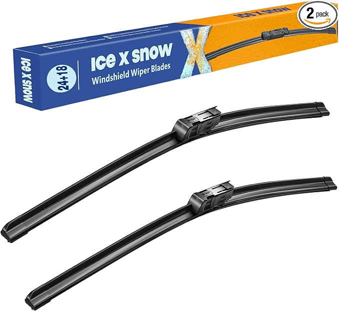 24"+18" Water Repellent Windshield Wiper Blades Replacement for Mazda CX-5 CX5 CX-9 CX9 2023 2022 2021 2020 2019 2018 2017 Silicone Automotive Replacement Windshield Wiper Blades(Top Lock)