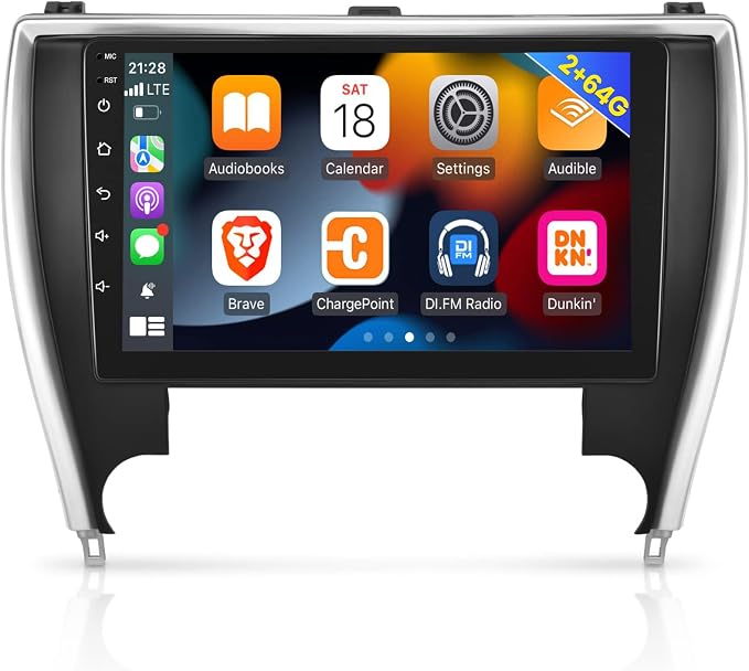 [2+64GB] Android 13 Car Stereo for Toyota Camry 2015 2016 2017, 10.1 inch Touch Screen Radio, Carplay&Android Auto/1080P/Hi-Fi Audio/Bluetooth/GPS/WiFi +MIC