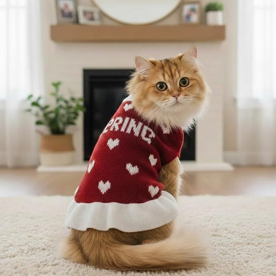 Personalized Dog Sweater Dress, Customized Pet Clothes Warm Winter Outfit for Dogs, Bright Puppy Sweatshirt, Pet Birthday Outfit, Dog Lovers Gifts