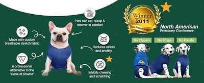 SurgiSnuggly Veterinary Invented Dog Surgical Recovery Suit for Female or Male Dogs,Spay, Neuter Onesie, The Original Surgical Recovery Bodysuit for After Surgery Small, Medium, Large Dogs PL SL EC