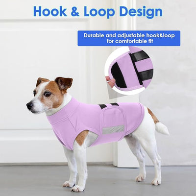 MIGOHI Dog Anxiety Relief Coat,Comfort Anxiety Vest for Dogs,Adjustable Dog Anxiety Calming Wrap for Fireworks,Thunderstorm,Travel,Separation,Anxiety Jacket for Large Dogs,L,Lightpurple