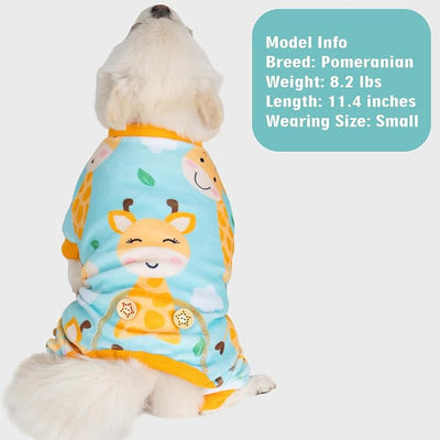 KYEESE Dog Pajamas Soft Dogs Clothes Stretchy Dog Pajamas for Small Dogs Giraffe Pet Pjs Pets Onesie Comfy Pet Costume Pets Coat, Large