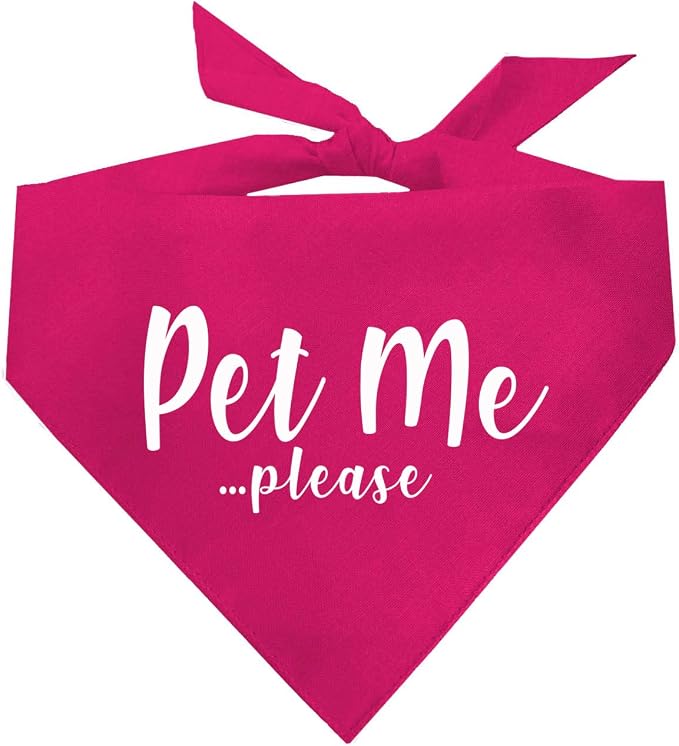 Pet Me Please Dog Bandana (Pink, OS 61)