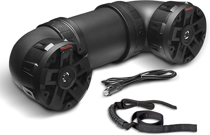 BOSS Audio Systems ATVB6.5R ATV UTV Weatherproof Sound System - 6.5 Inch Speakers, 1 Inch Tweeters, Built-in Amplifier, Bluetooth, Rechargeable Battery, Easy Installation for 12 Volt Vehicles