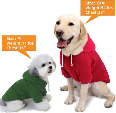 2-Pack Dog Hooded Sweaters & Jackets - Soft Dog Clothes Hoodie for Small/Medium/Large Dogs & Cats | All-Season Comfort & Fit, Stylish Pet Shirts Apparel & Accessories (Wine red, Dark Green, XX-Large)