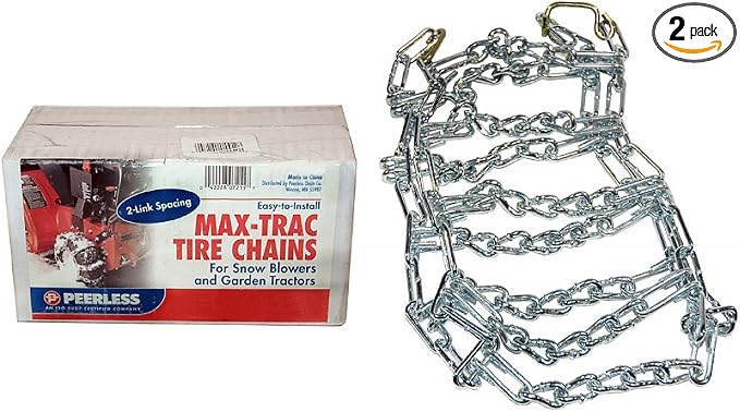 SCC 1064156 ATV Sport Trac V-Bar All-Terrain Traction Tire Chains, Zinc Plated, 2-Link Spacing, Extreme Service, 1 Pair