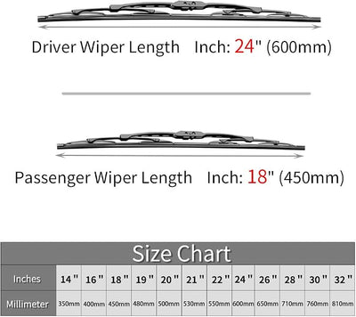 Replacement for 2002-2008 Toyota Corolla Windshield Wiper Blade - 24"+18" Front Window Wiper Blades, OTUAYAUTO Factory Aftermarket