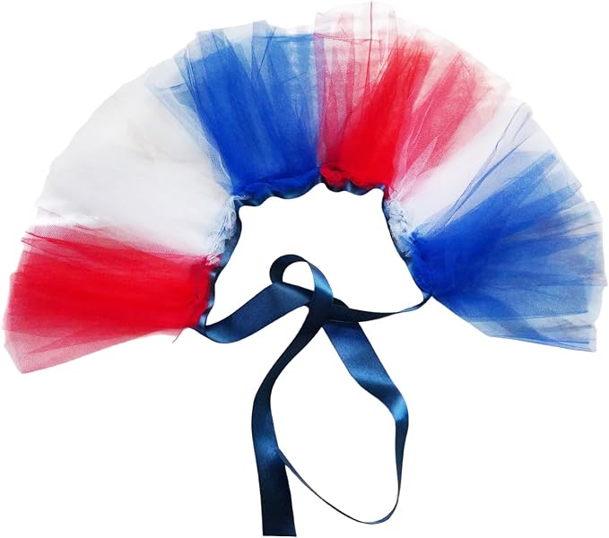 Dog Tutu Tulle Dress for Dogs Small Large Medium Puppy Dress Ballerina Costume Skirt for Holiday Puppy Cats Bunny Pet Outfit 4th of July Party Photo Prop Supplies (Blue Multi, Large)