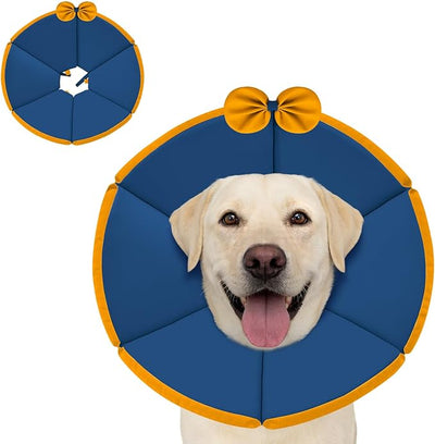 MAXFUT Soft Dog Cone Collar,Foam Cone for Dogs to Stop Licking After Surgery,Non Inflatable Dog Donut Cone (Light Blue, XL)