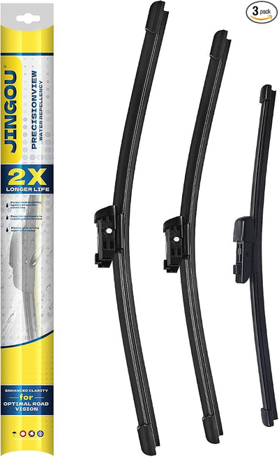 3 Wiper Blades Sets,Compatible with 2018-2022 VW Volkswagen Tiguan,Automotive Replacement Windshield Wiper Blade - 25"/22"/15" (Set of 3) Top Lock