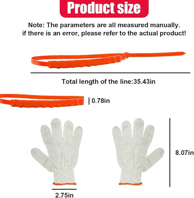 12PCS Car Snow Tire Chains, Reusable Portable Plastic Adjustable Snow Chains, Anti-Skid Zip Ties for Mud Mountain Road, Car Emergency Traction Cables for Safety Winter Driving (Orange)
