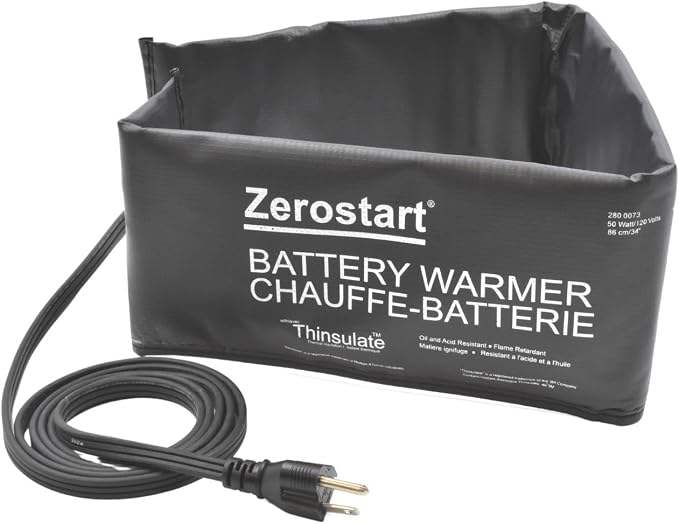 Zerostart 2800073 Electric Battery Blanket Heater Wrap with Thermostat 34 Inch | Battery Warmer for Generators, Automotive and Heavy Duty Vehicles