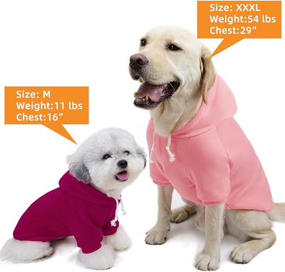2-Pack Dog Hooded Sweaters & Jackets - Soft Dog Clothes Hoodie for Small/Medium/Large Dogs & Cats | All-Season Comfort & Fit, Stylish Pet Shirts Apparel & Accessories (Pink, Purple, XXX-Large)