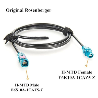 Rosenberger E6S10A-1CAZ5-Z to E6K10A-1CAZ5-Z H-MTD Automotive Ethernet Cable 10Gbps 100/1000BASE-T1 H-MTD Z Code Male to Female Extension Cable for ADAS, ECU, Robotaxi, In-Vehicle Network(1.5M/4.92FT)