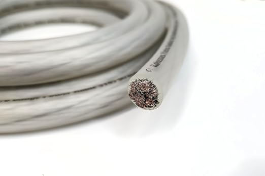 KnuKonceptz Kolossus Flex Kable OFC 0 Gauge Power Wire Copper Cable (Silver, 25 Feet)