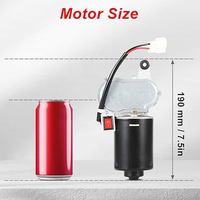 Electric UTV Windshield Wiper Kit, Universal 12V UTV Electric Windshield Wiper Motor Kit Compatible with Polaris RZR Ranger Mule Teryx, 16" Windshield Wiper Blade, 90 Degree Wipe Motor