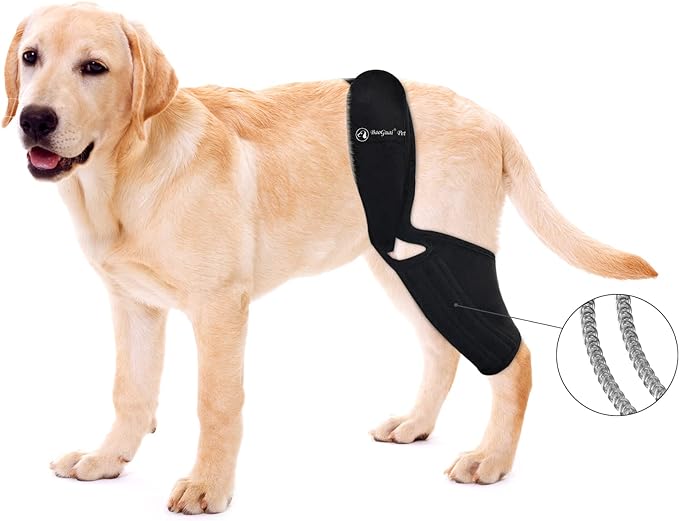 Knee Brace for Dogs ACL with Side Stabilizers,Knee Cap Dislocation, Arthritis - Keeps The Joint Warm and Stable - Extra Support - Reduces Pain and Inflammation - 7Sizes (S