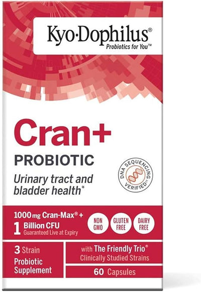 Kyolic Kyo-Dophilus Cran+ Probiotic, Urinary Tract and Bladder Health*, 60 Capsules