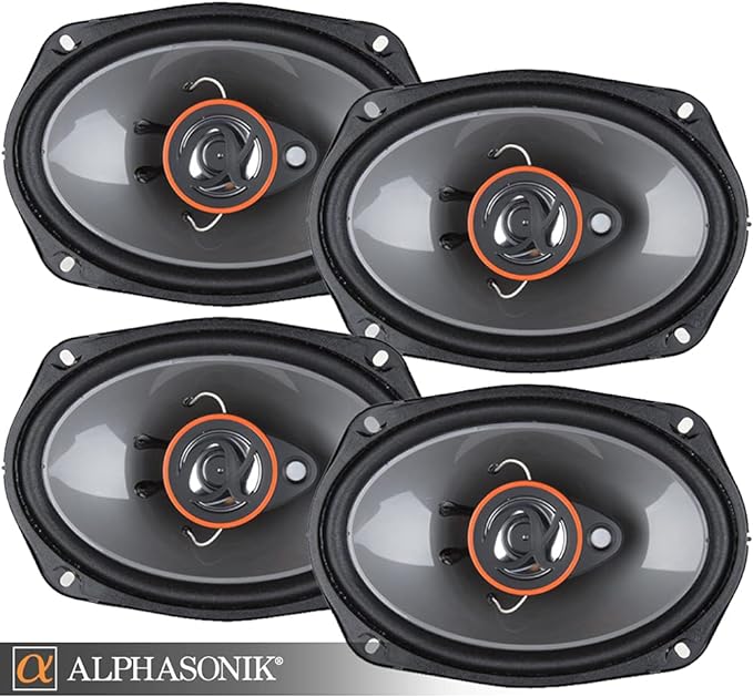 AS268P Loudspeakers 2 Pairs of 6X8 350W Max 3-Way Speakers 4 Ohms Premium Quality Audio Door Speakers for Car or Truck Stereo Sound System
