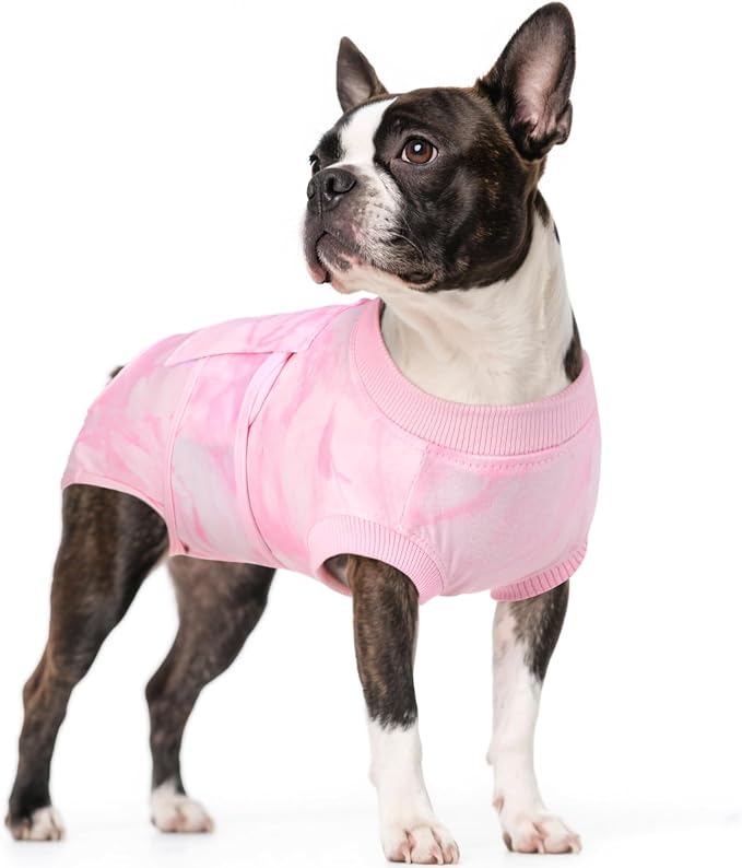 Dog Surgery Recovery Suit, Anti Licking Surgical Suit for Dogs Male Neuter, Soft Dog Surgery Suit Female Spay Subsititute E-Collar Cone, Doggie Body Suits After Surgery Pink Tie Dye M