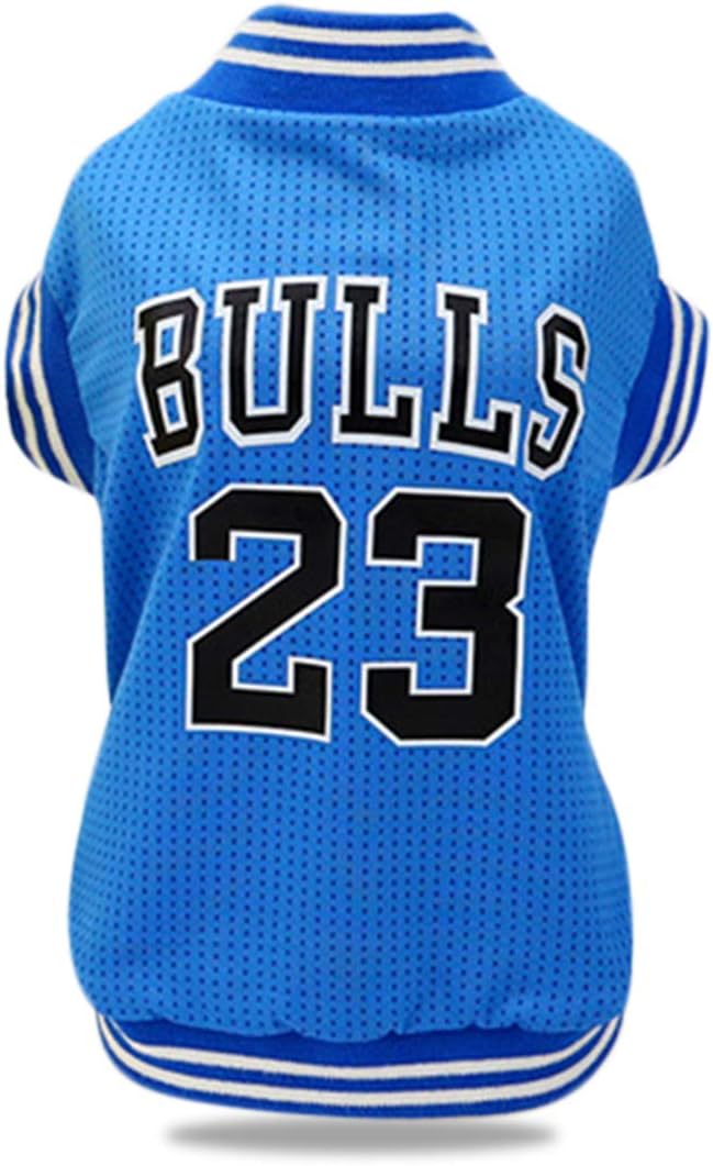Dog Clothes Basketball Mesh Breathable T-Shirt,Pet Clothes Puppy Sportswear Spring/Summer Fashion Dog Shirt. (Blue, Small)