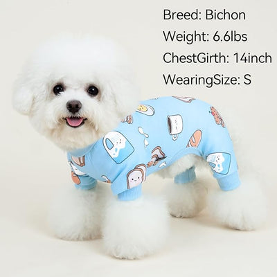 XPUDAC 4 Pack Small Dog Pajamas, Soft Comfy Dog Onesie Pjs, Cute Puppy Clothes Lightweight Pet Outfit Stretchy Pet Clothes for Boy Girl, XL