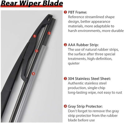 Replacement for Ford Flex 2009-2013, Rear Windshield Back Wiper Arm blade Set - OTUAYAUTO Factory OEM Replacement 85241-48080