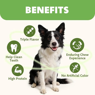 MON2SUN 3-3.5 Inch Duck, Chicken and Chicken Liver Wrapped Rawhide Donuts Dog Treats, Long Lasting Chew Treats for Medium & Large Dogs, 21.2 oz (8 Count)