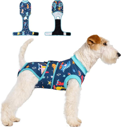 Dog Surgery Recovery Suit,Female Male Dog Onesie for Spay Neuter,Substitute E-Collar & Cone,Anti-Licking Breathable Onesie for Small Medium Large Dogs,New Dinosaur Pattern S