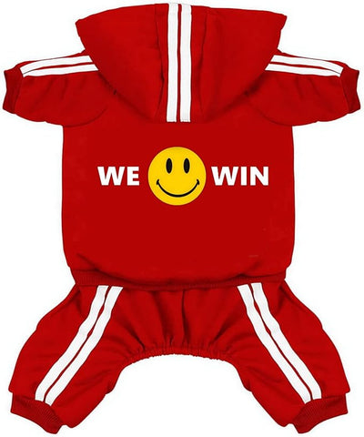 Pet Outfit - Cute Dog Hoodie Sweater Tracksuit Winter Clothes Jumpsuit Pajamas 4-Legs Red for Puppy Small Medium Large Dogs Boy or Girl (XX-Large)