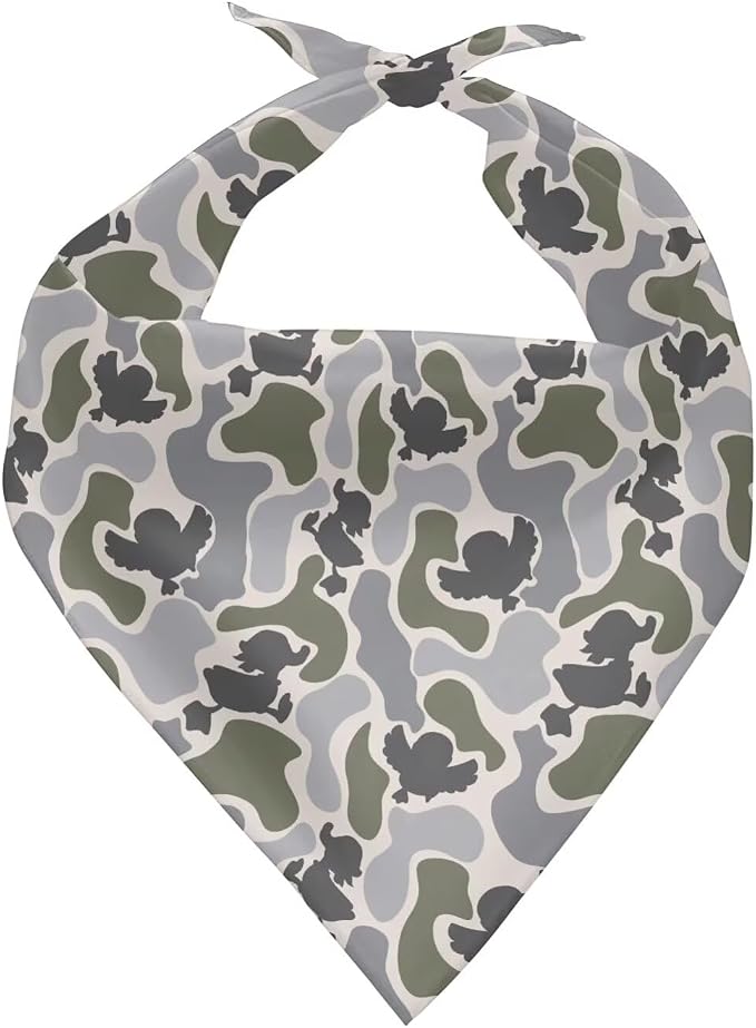 Camo Duck Hunting Dog Bandanas Thick Triangle Bibs Dual Layer Soft Polyester Scarves for Small Medium Boy Girl Puppy Cat Pet Pet Accessories