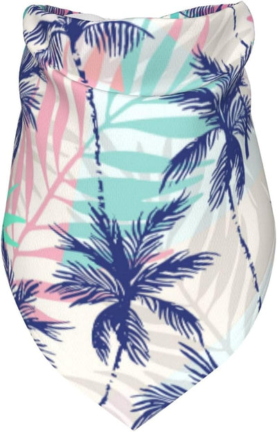 Palm Tree Tropical Pink Summer Tropical Dog Bandana Scarf Triangle Bibs Pet Accessories Cat Kerchief