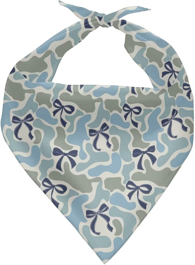 Camo Bow Dog Bandana for Small Medium Large Dogs Adjustable Bib Handkerchief Accessories for Small Medium Large Dogs Cats