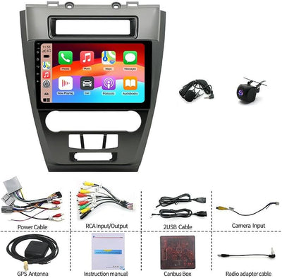 4+64G Android 14 Car Radio Stereo Upgrade for Ford Fusion/Mondeo/Mustang 2009-2012 10.1" Touch Screen GPS Navi Head Unit Radio Double Din w/Wireless Carplay & Android Auto Bluetooth DSP SWC WiFi FM