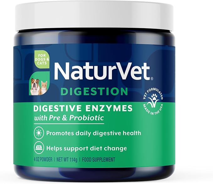 Digestive Enzymes for Dogs - Plus Probiotics & Prebiotics | Helps Support Diet Change & A Healthy Digestive Tract | for Dogs & Cats | 4 oz Powder
