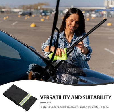 2Pcs Wiper Blade Protectors, 25.5x3.9in Polyester Car Windshield Wiper Covers, 210D Waterproof Rain and Bird Droppings RV Windshield Cover for Cars SUVs and Trucks