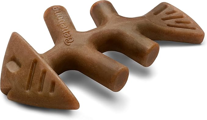 Fishbone Durable Dog Chew Toy for Aggressive Chewers, Real Fish, Made in USA, Giant