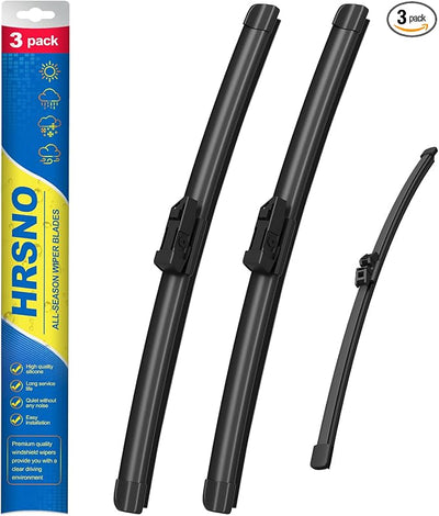 HRSNO® Wiper Blades:3-Pack Windshield Wipers for Volkswagen Atlas 2018-2025-All-Season Beam Design-Quiet Streak-Free-Exact Fit Replacement for Volkswagen Cars (26"/22"/12")