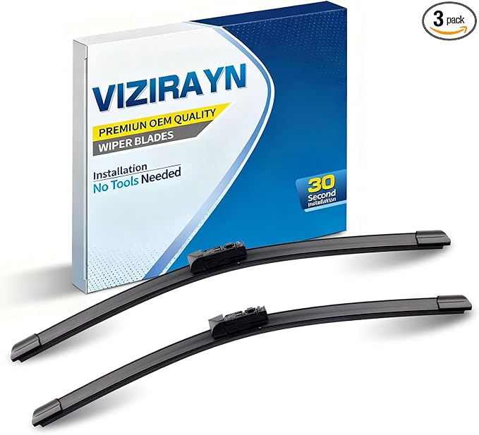 2 pcs 24" 18" Front Windshield Wiper Blades,VIZIRAYN Replacement for Mazda 6 2018-2021,CX-9 & CX-5 2017-2024, Top Lock (Pack of 2) OEM Quality, All-Season