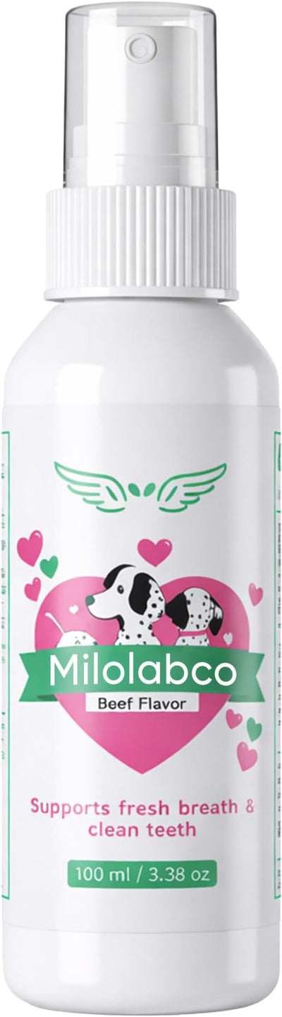 Milolabco Advanced Dental Spray, Natural Source of Minerals that Helps Minimize Tartar Buildup, Freshens Breath, for Healthy Balance of Oral, Milolabco Dog Dental Spray, Supports Oralhygiene, 100ml