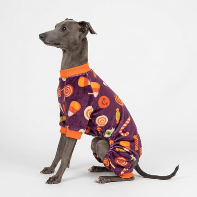 Fitwarm Halloween Candy Dog Pajamas, Funny Costumes for Small Dogs Boy Girl, Pet Outfit, Purple, Orange, Small