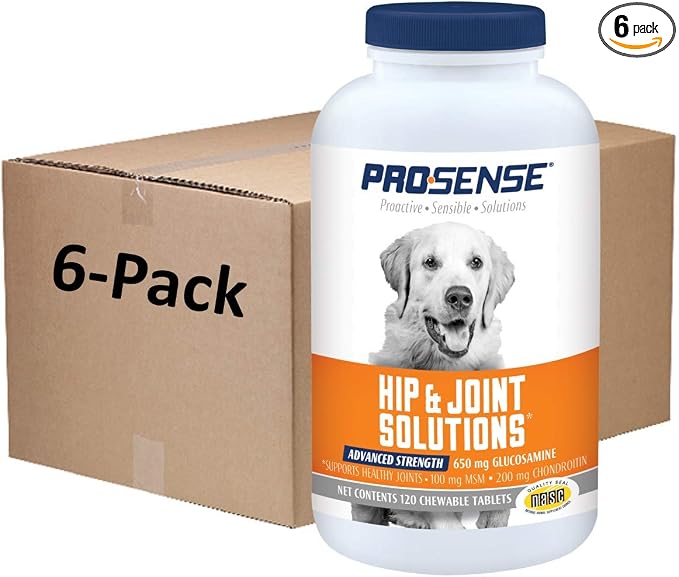ProSense Advanced Strength for Dogs Glucosamine Chew Tablets, Hip and Joint Solutions (1 CASE of 6 Individual Packs of 120 Count)